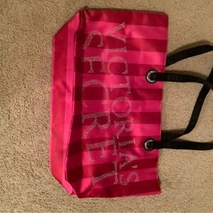 Victoria's Secret Pink Striped Tote Bag